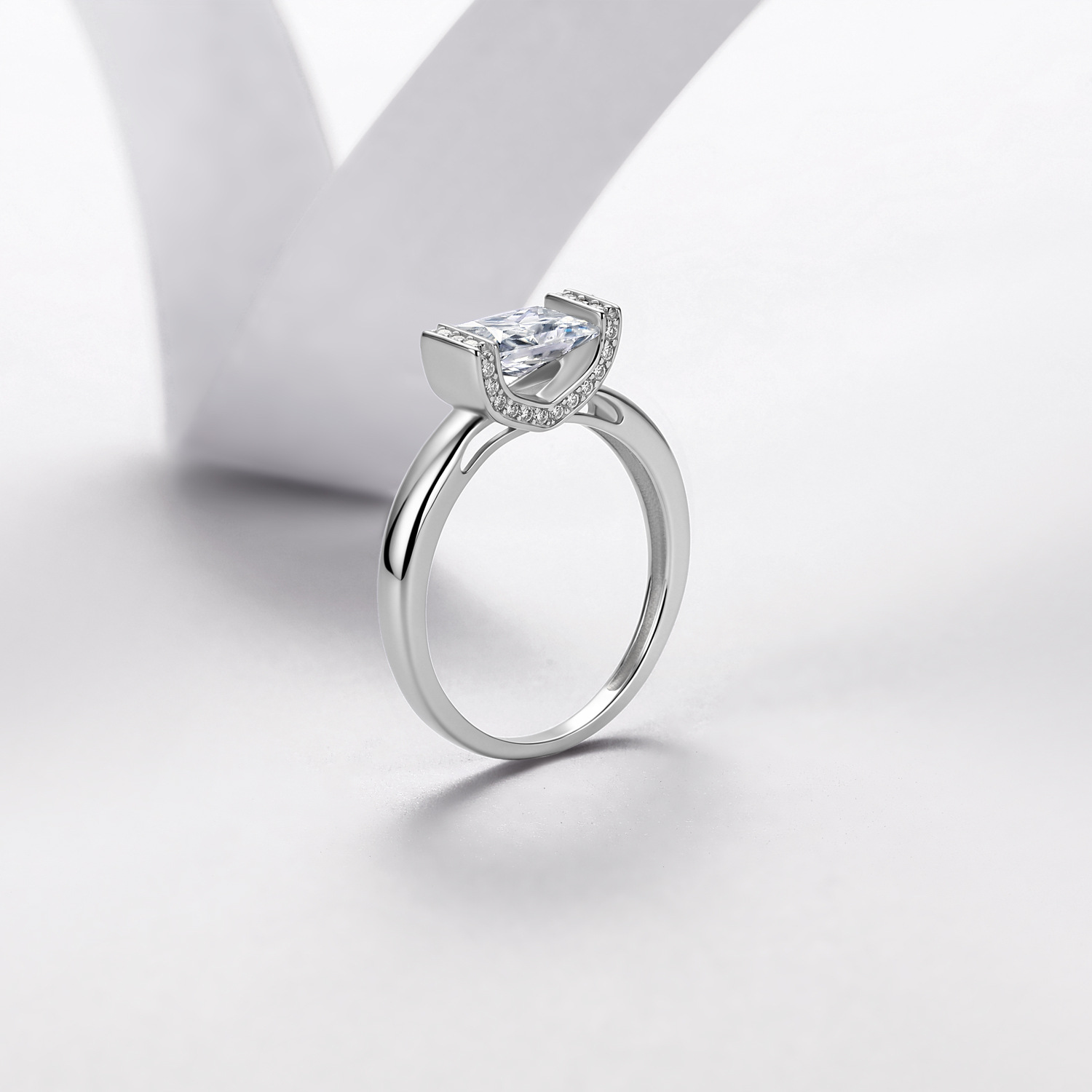 East-West Radiant Moissanite Ring – 1.15ct DEW - alternate view