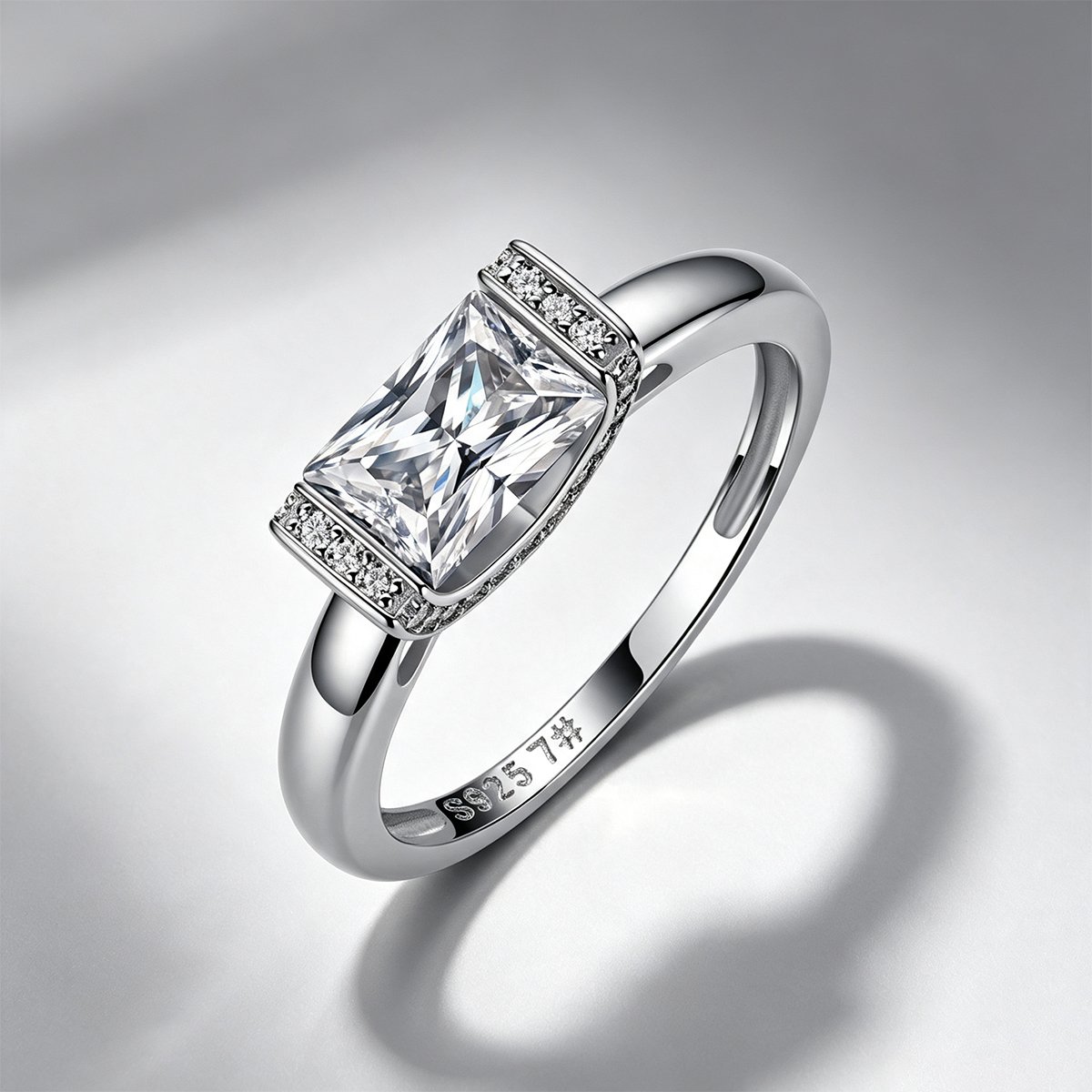 East-West Radiant Moissanite Ring – 1.15ct DEW - Image 4