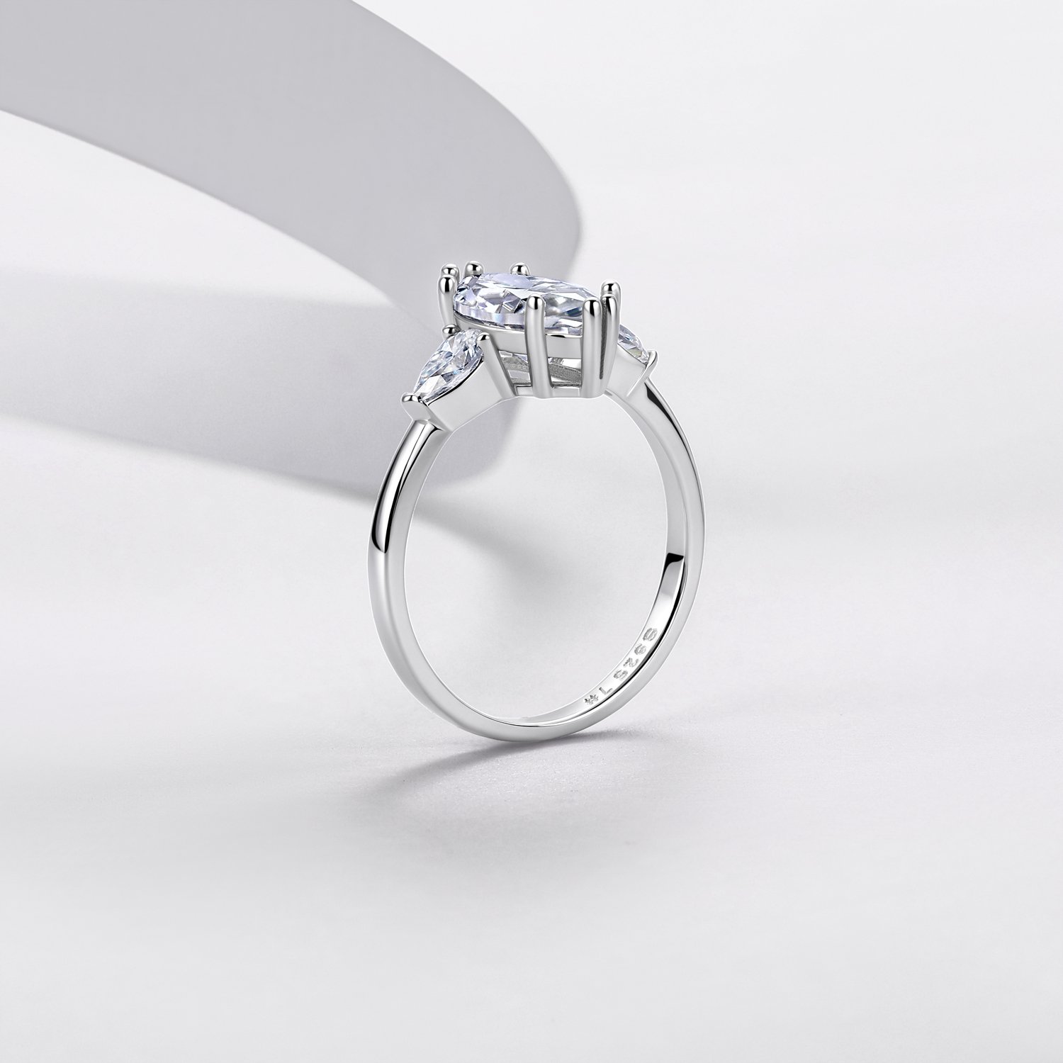 Marquise & Pear Three-Stone Moissanite Ring – 2.7ct DEW - Image 3