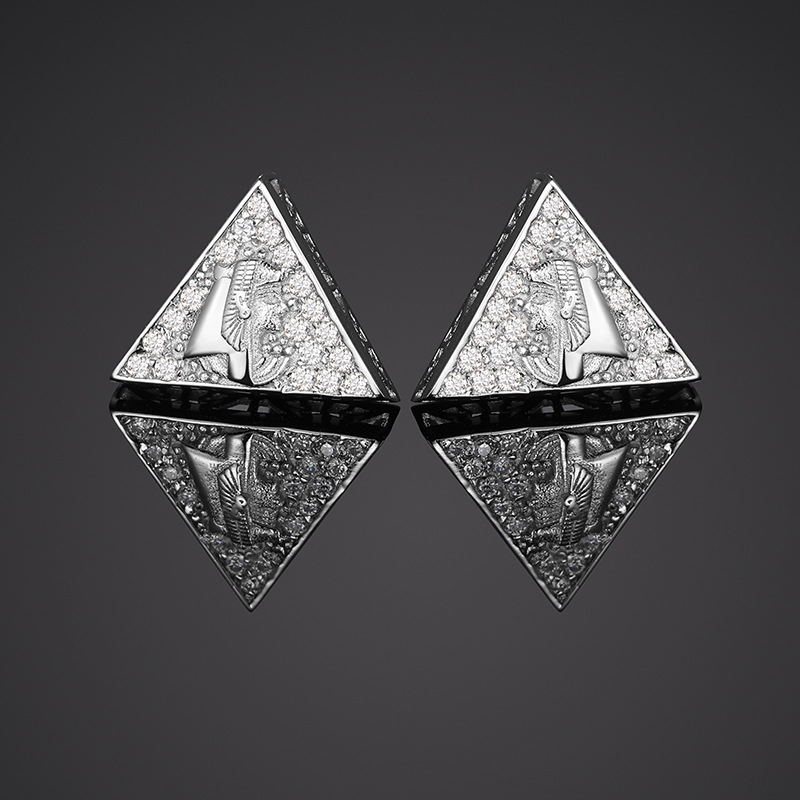 Pharaoh Triangle Moissanite Stud Earrings – 0.1ct DEW Each - Image 5