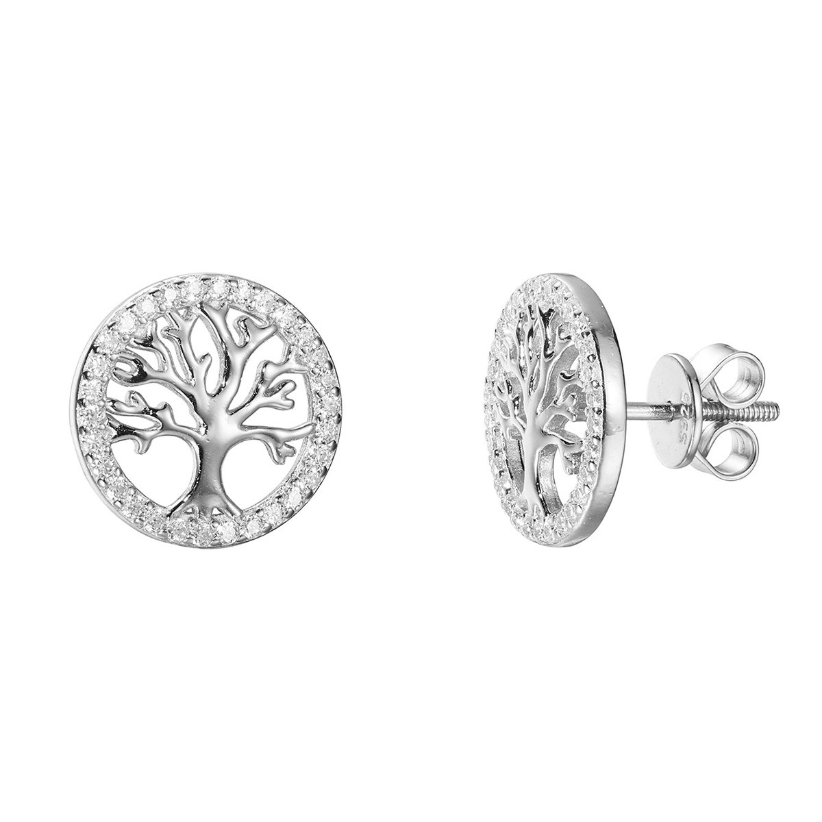 Moissanite Tree of Life Stud Earrings – 0.15ct DEW Each