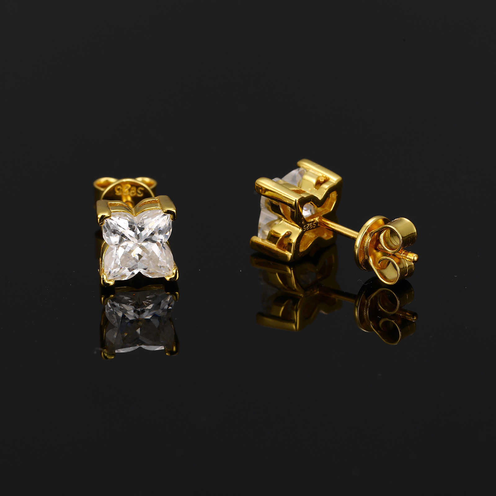 Flower-Cut Moissanite Stud Earrings – 0.8ct DEW Each - Image 5