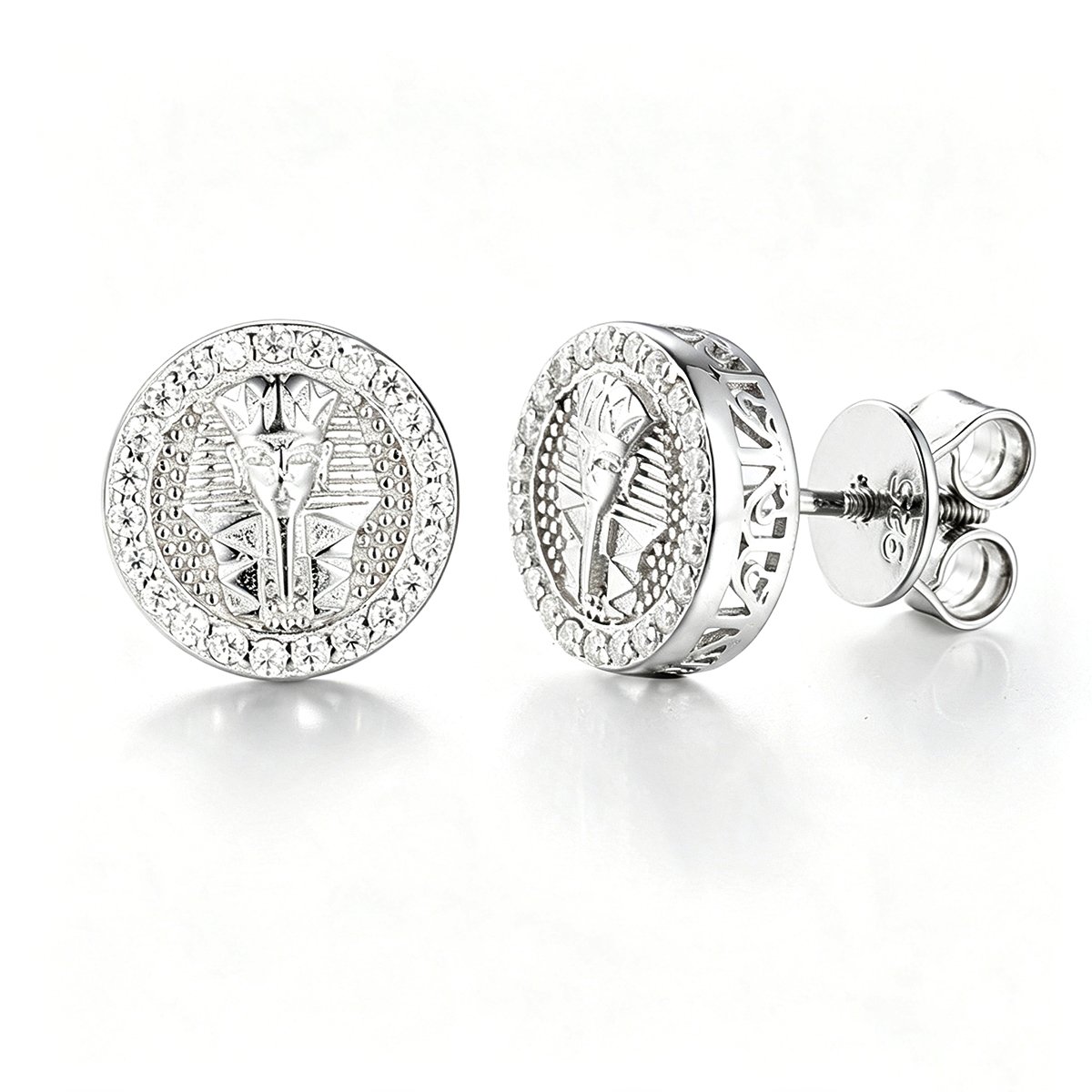 Moissanite Pharaoh Halo Stud Earrings – 0.12ct DEW Each - Image 3