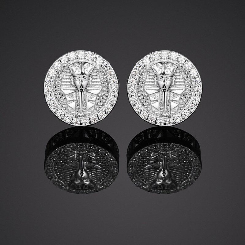 Moissanite Pharaoh Halo Stud Earrings – 0.12ct DEW Each - Image 5