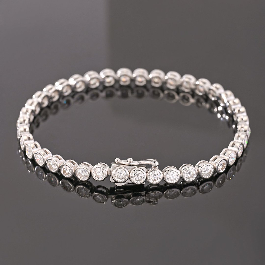 Bezel Moissanite Tennis Bracelet – 2.5mm or 3.5mm Stones - Image 2