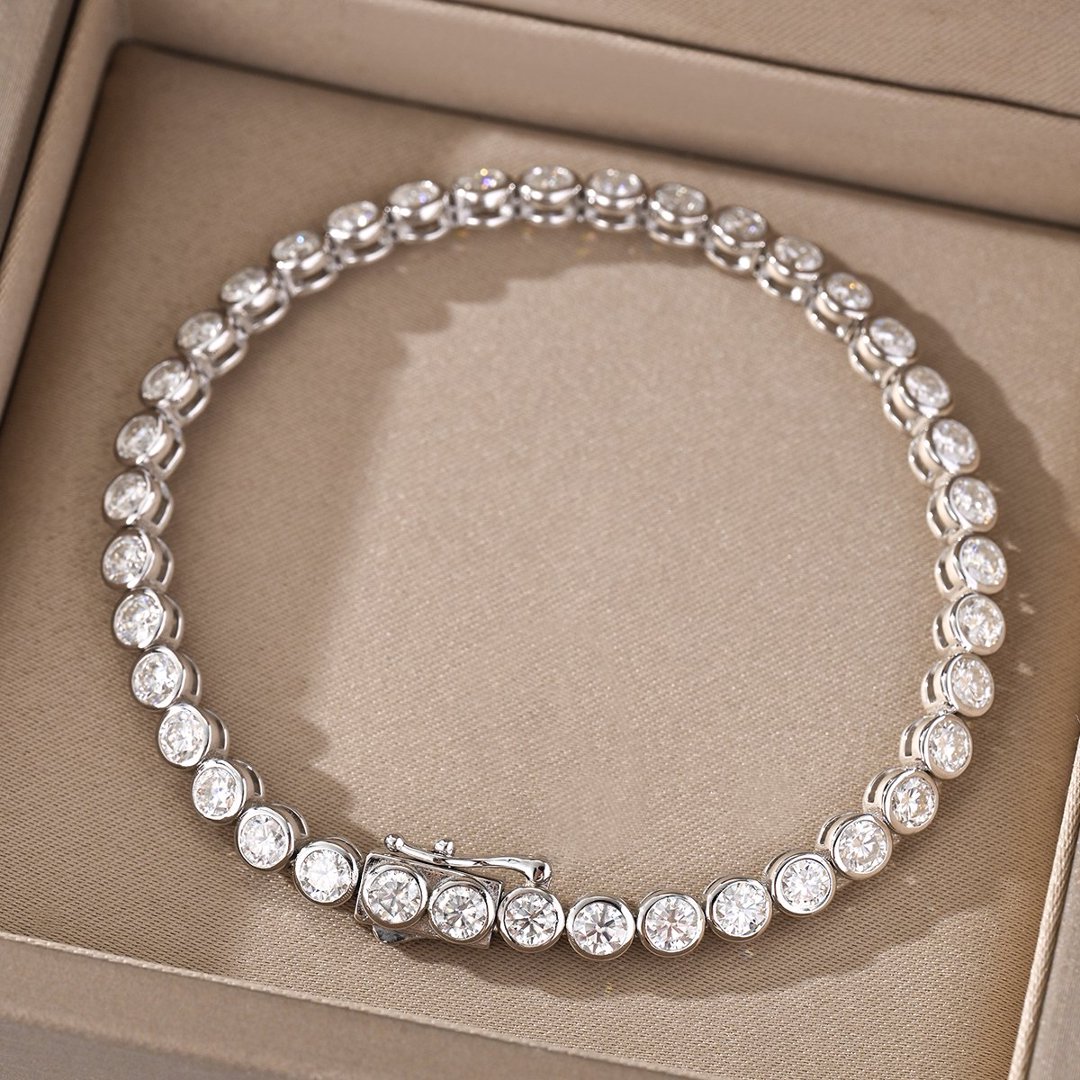 Bezel Moissanite Tennis Bracelet – 2.5mm or 3.5mm Stones - Image 3