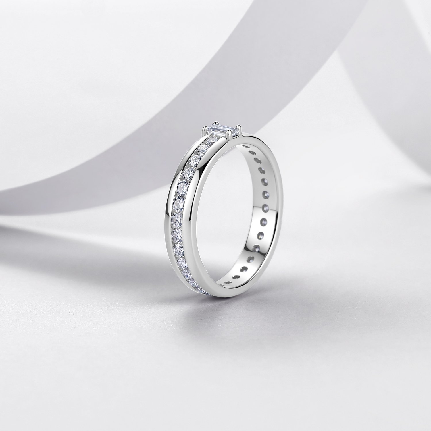 Baguette Moissanite Channel-Set Eternity Band – 1ct DEW - Image 2