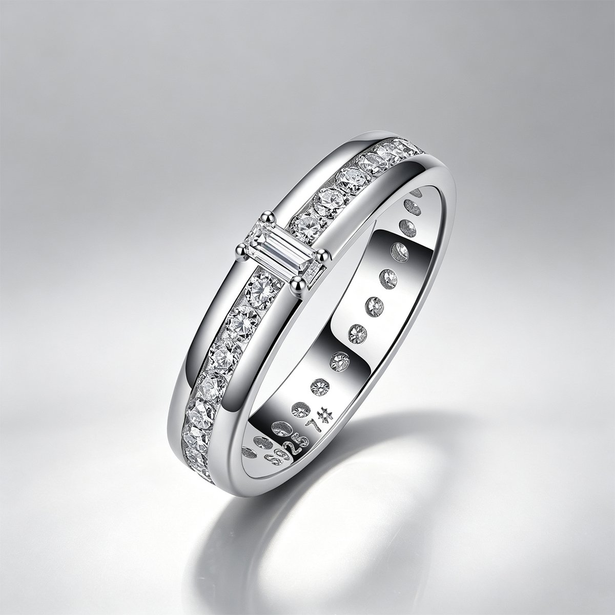 Baguette Moissanite Channel-Set Eternity Band – 1ct DEW - Image 3
