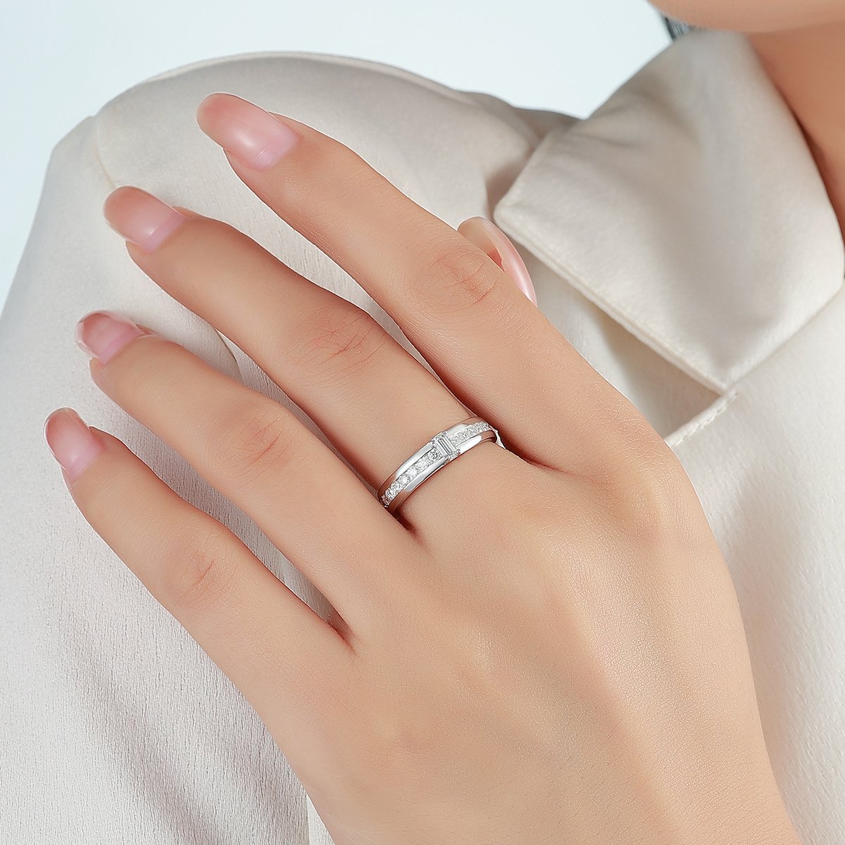 Baguette Moissanite Channel-Set Eternity Band – 1ct DEW - Image 4
