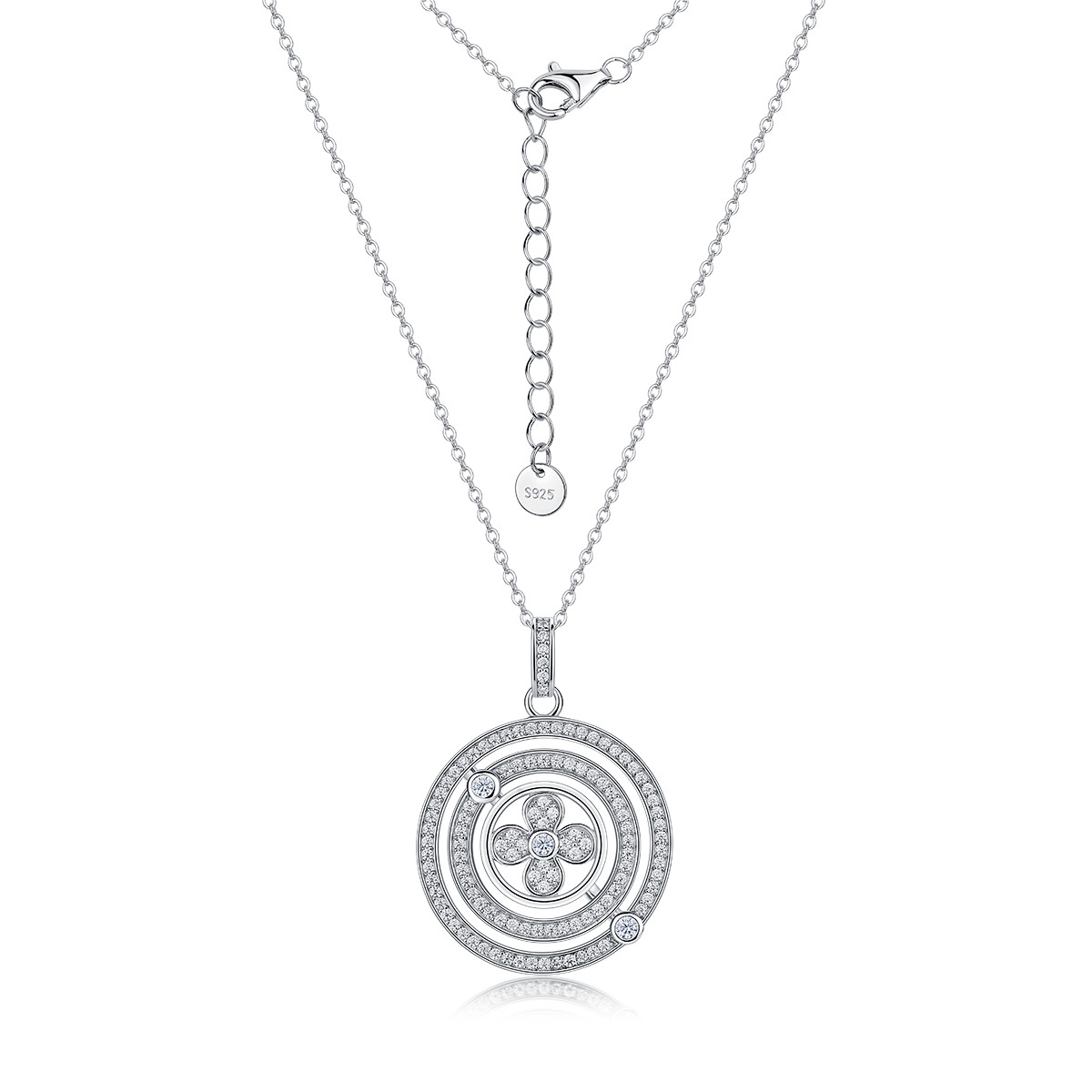 Moissanite Concentric Circle Pendant Necklace – 0.51ct DEW - Image 4