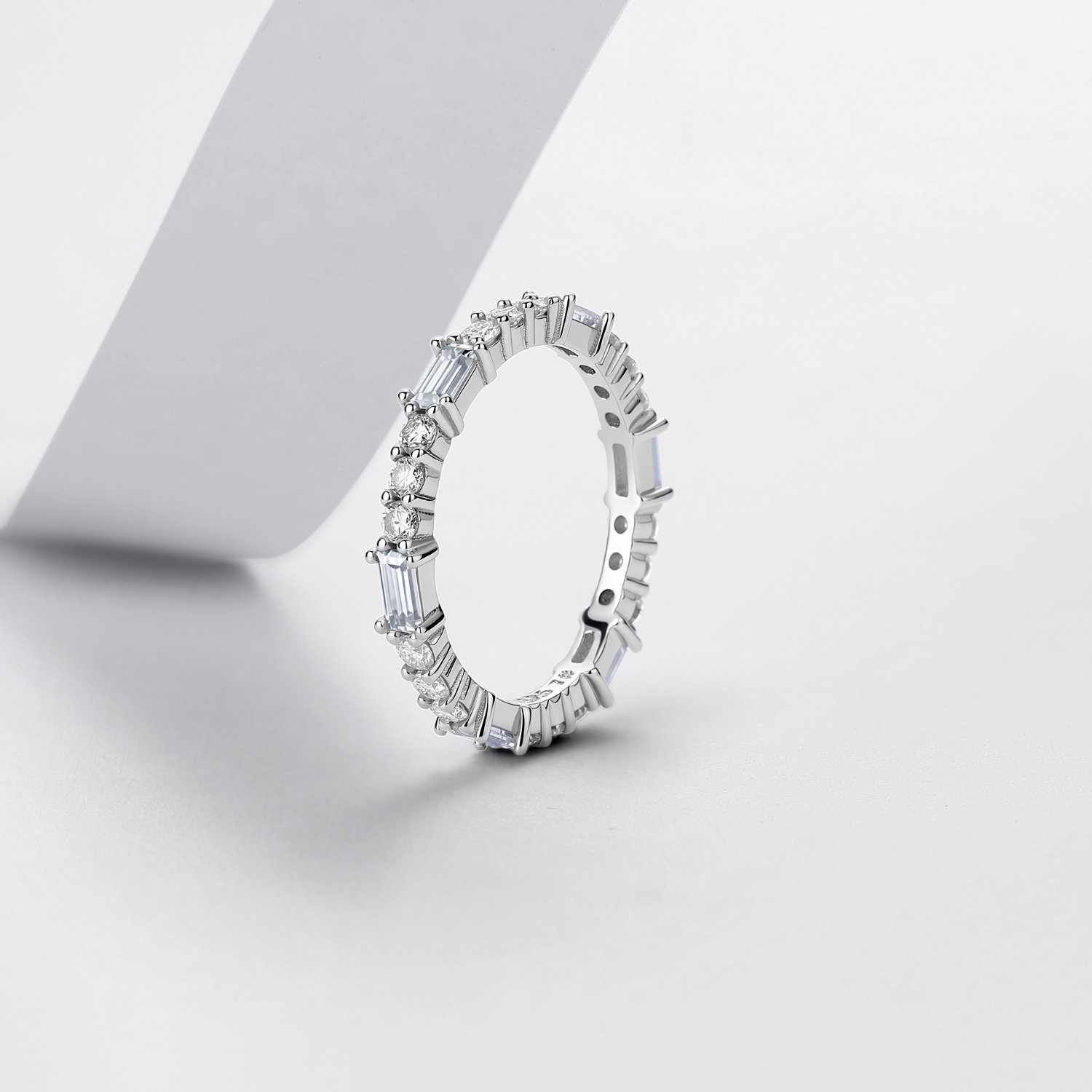 Baguette & Round Moissanite Eternity Band – 1.4ct DEW - Image 2