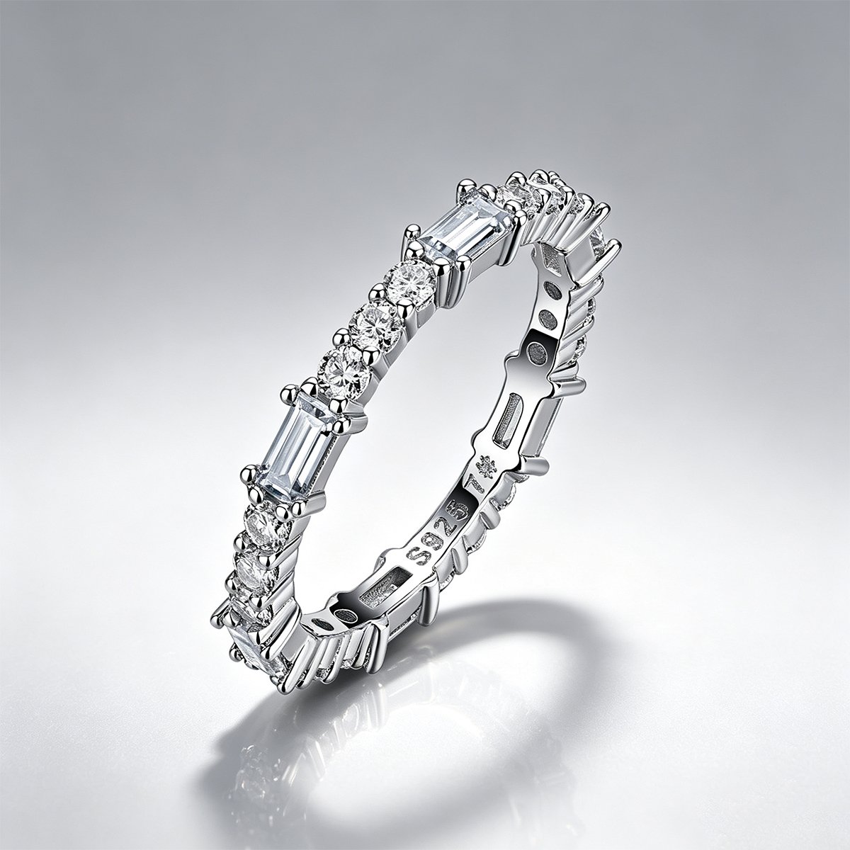 Baguette & Round Moissanite Eternity Band – 1.4ct DEW - Image 3