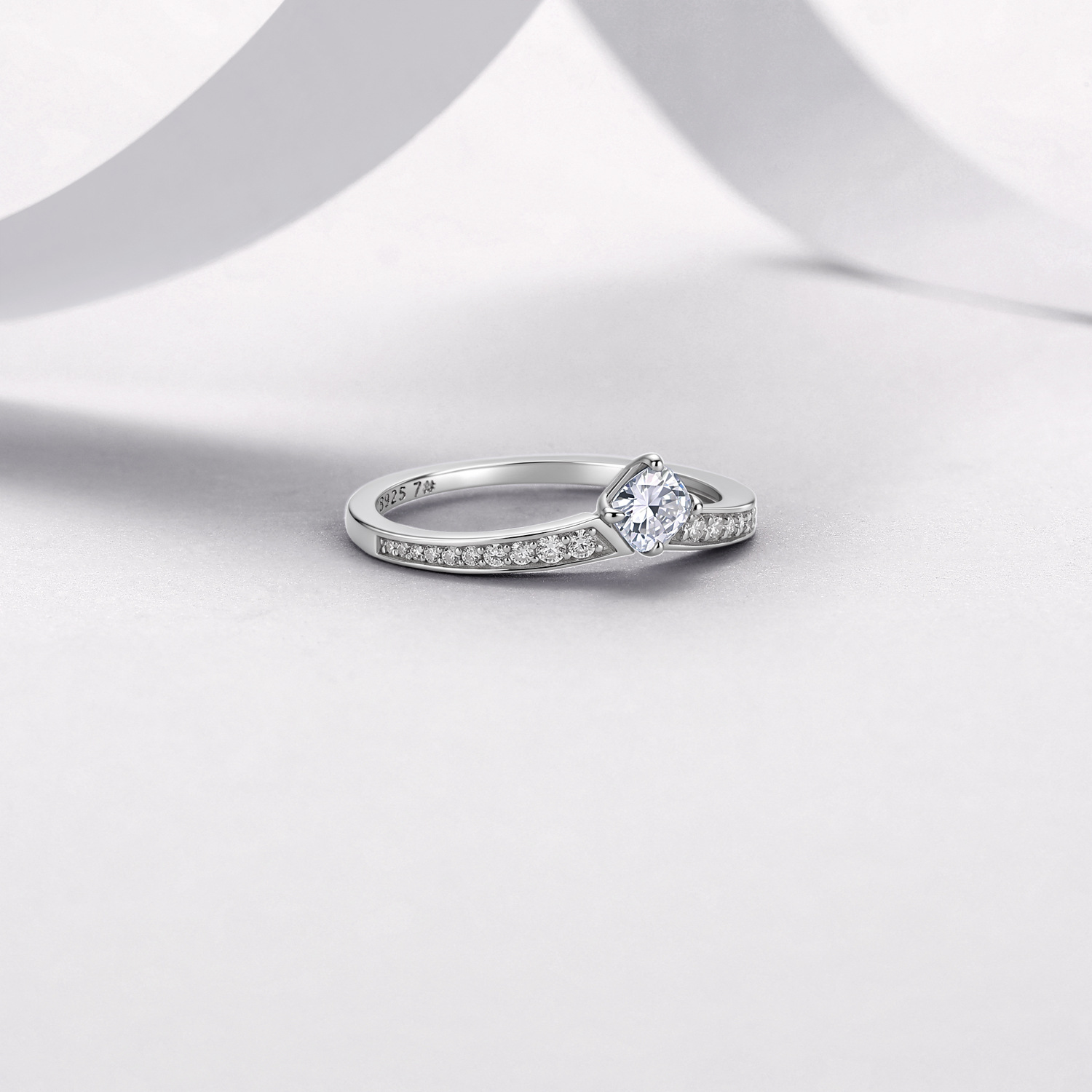 Cushion Moissanite Engagement Ring – 0.48ct DEW Pavé - alternate view
