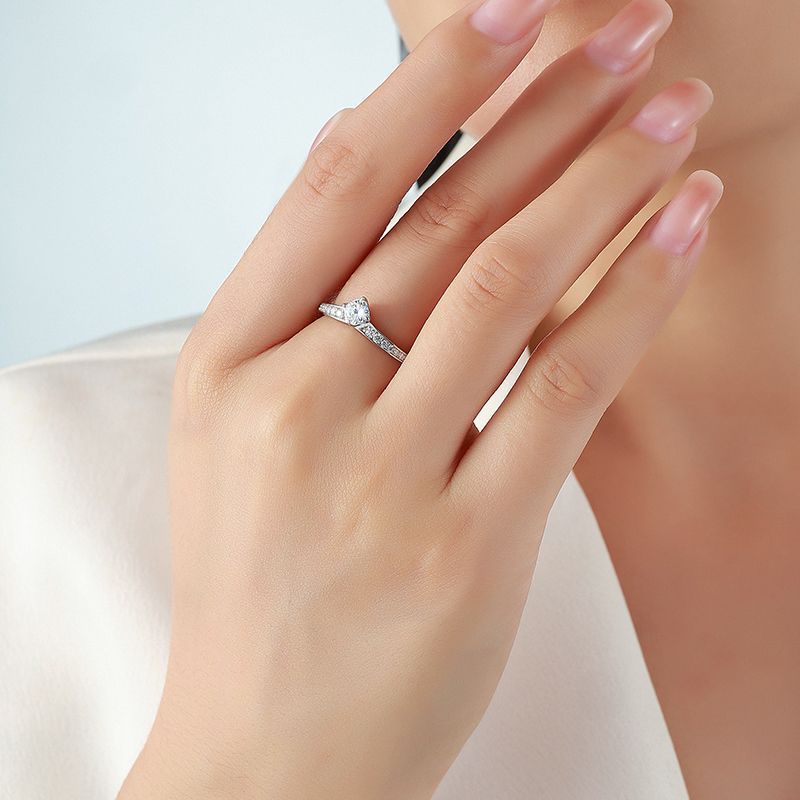 Cushion Moissanite Engagement Ring – 0.48ct DEW Pavé - Image 4