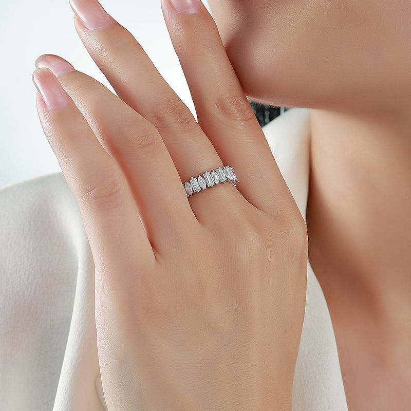 Baguette & Marquise Moissanite Half-Eternity Band – 1.9ct DEW - Image 4