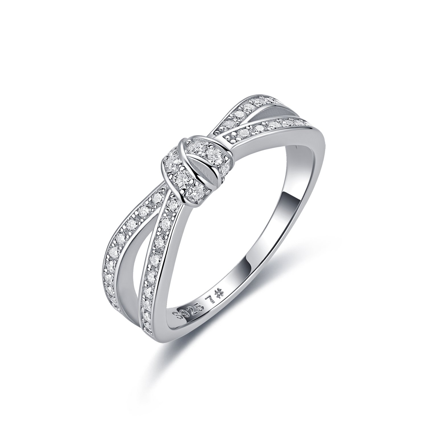 Love Knot Moissanite Crossover Ring – 0.43ct DEW Pavé