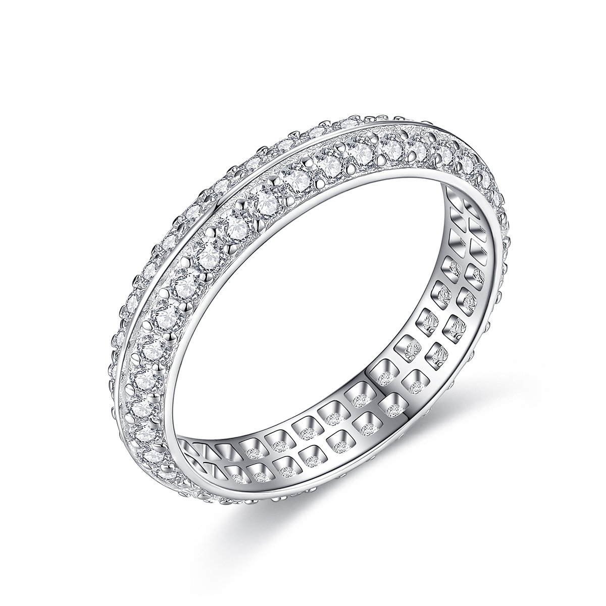 Moissanite Double-Row Pavé Eternity Band – 1.44ct DEW