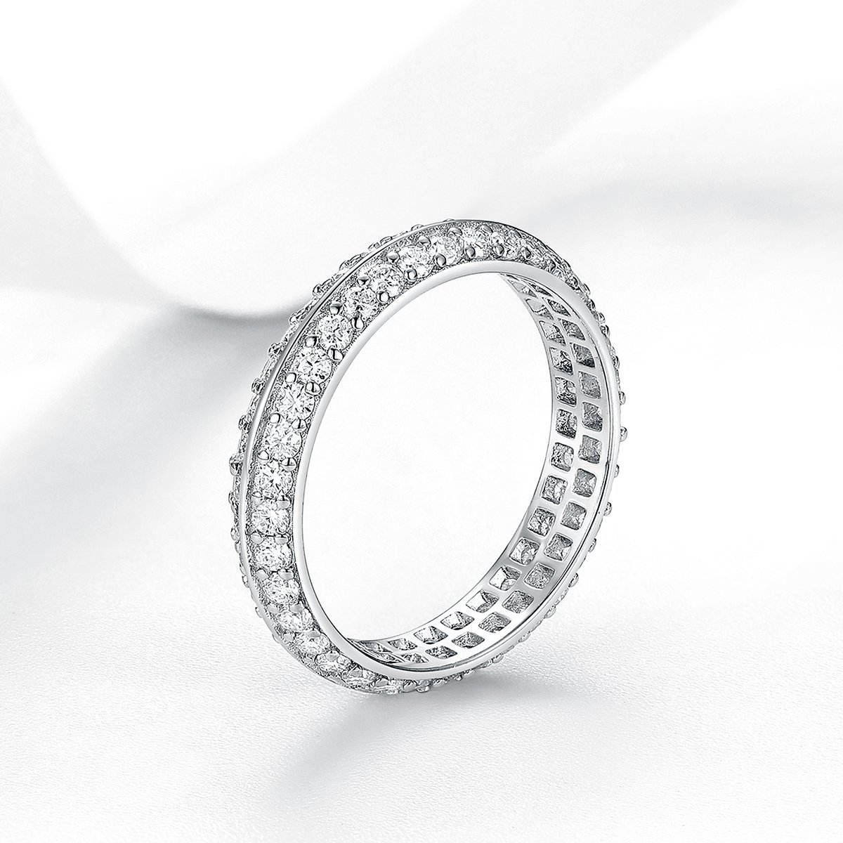 Moissanite Double-Row Pavé Eternity Band – 1.44ct DEW - Image 2