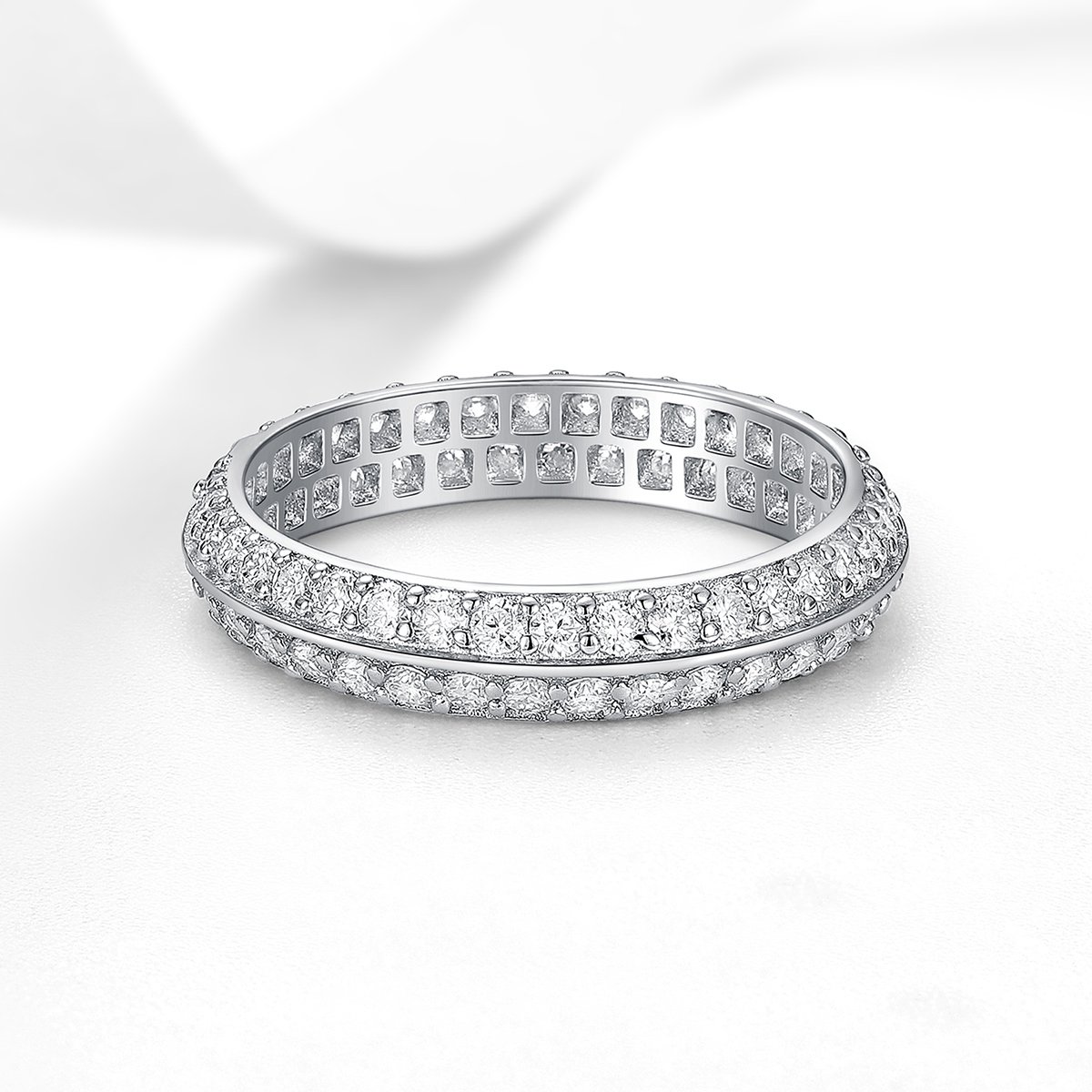 Moissanite Double-Row Pavé Eternity Band – 1.44ct DEW - Image 3