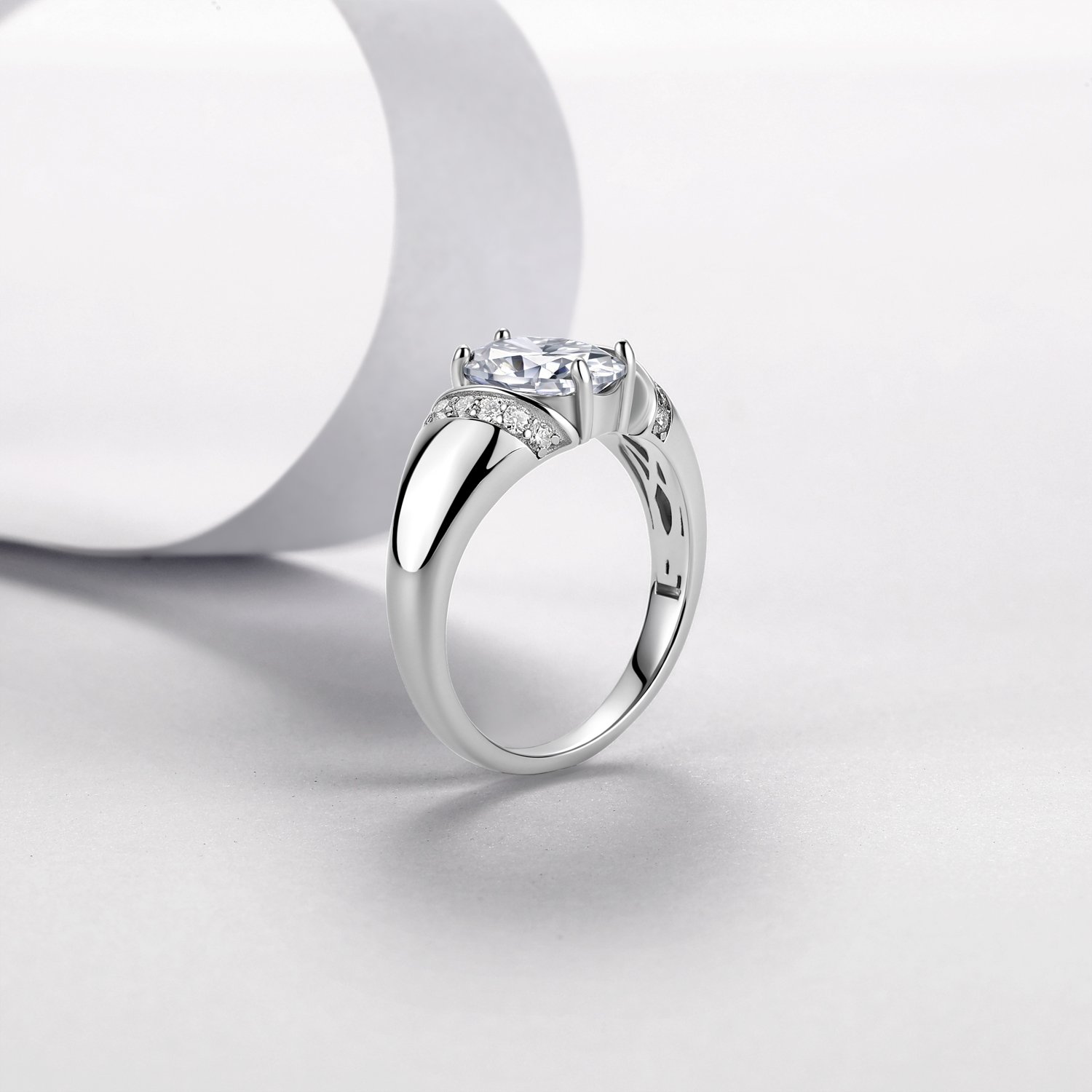 Oval Moissanite East-West Ring – 2.21ct DEW - alternate view
