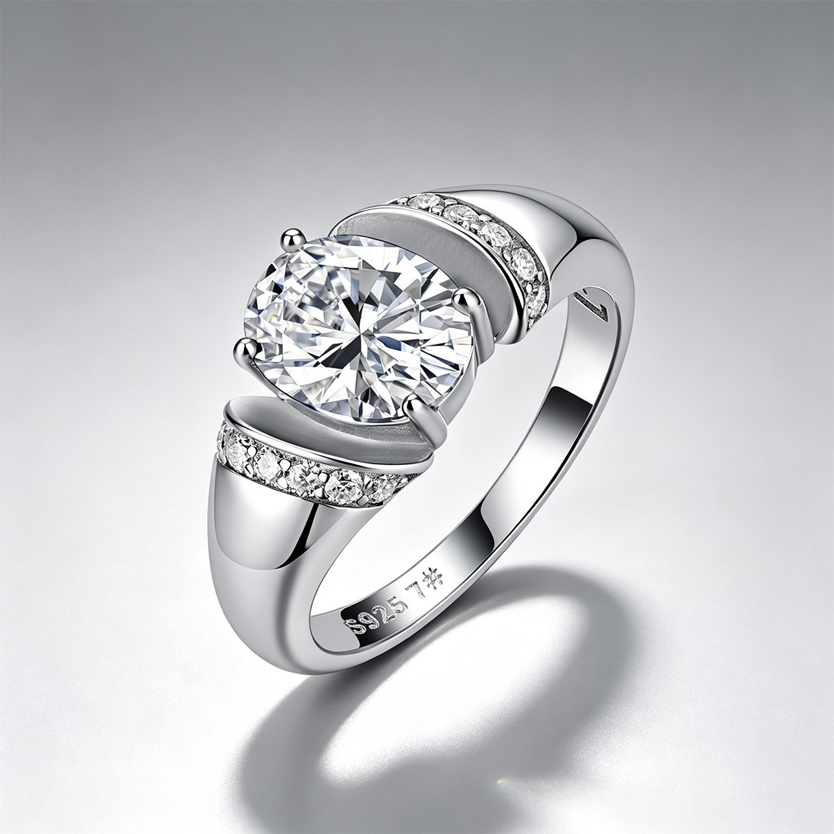 Oval Moissanite East-West Ring – 2.21ct DEW - Image 3