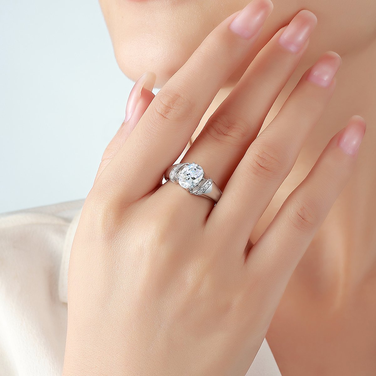 Oval Moissanite East-West Ring – 2.21ct DEW - Image 4