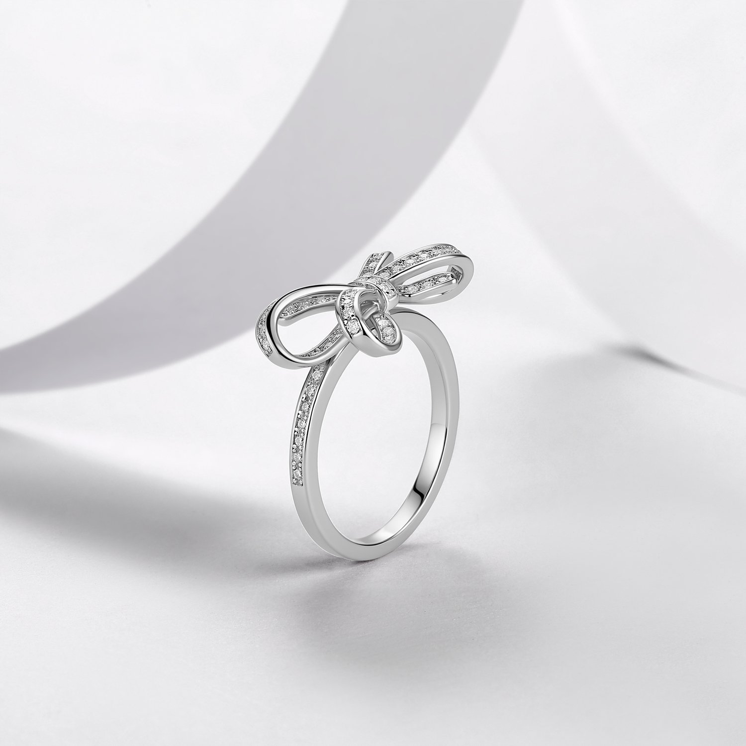 Pavé Moissanite Bow Statement Ring – 0.37ct DEW - Image 2