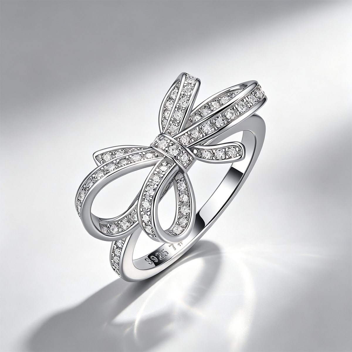 Pavé Moissanite Bow Statement Ring – 0.37ct DEW - Image 3