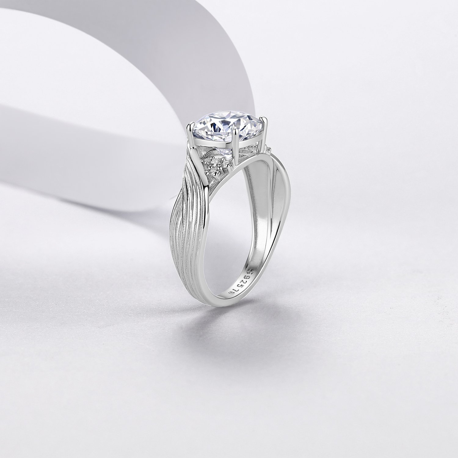 Cushion Moissanite Split Shank Ring – 2.63ct DEW - alternate view