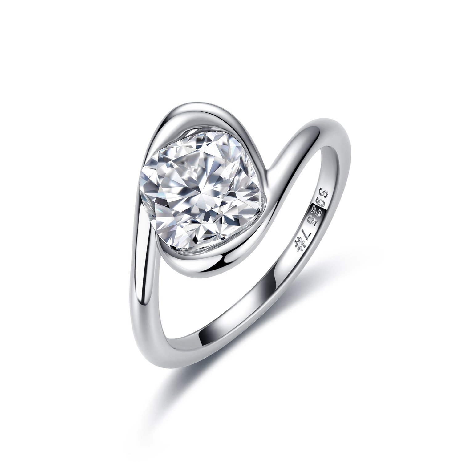 Cushion Moissanite Bypass Ring – 2.5ct DEW