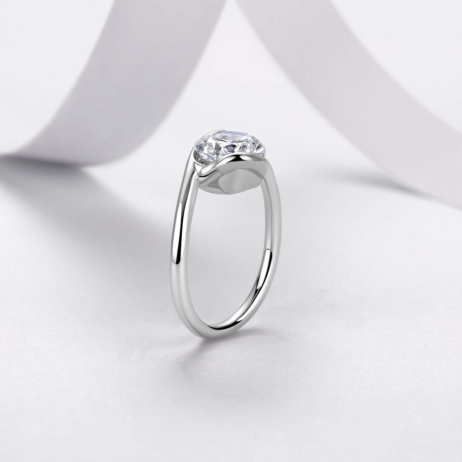 Cushion Moissanite Bypass Ring – 2.5ct DEW - Image 2