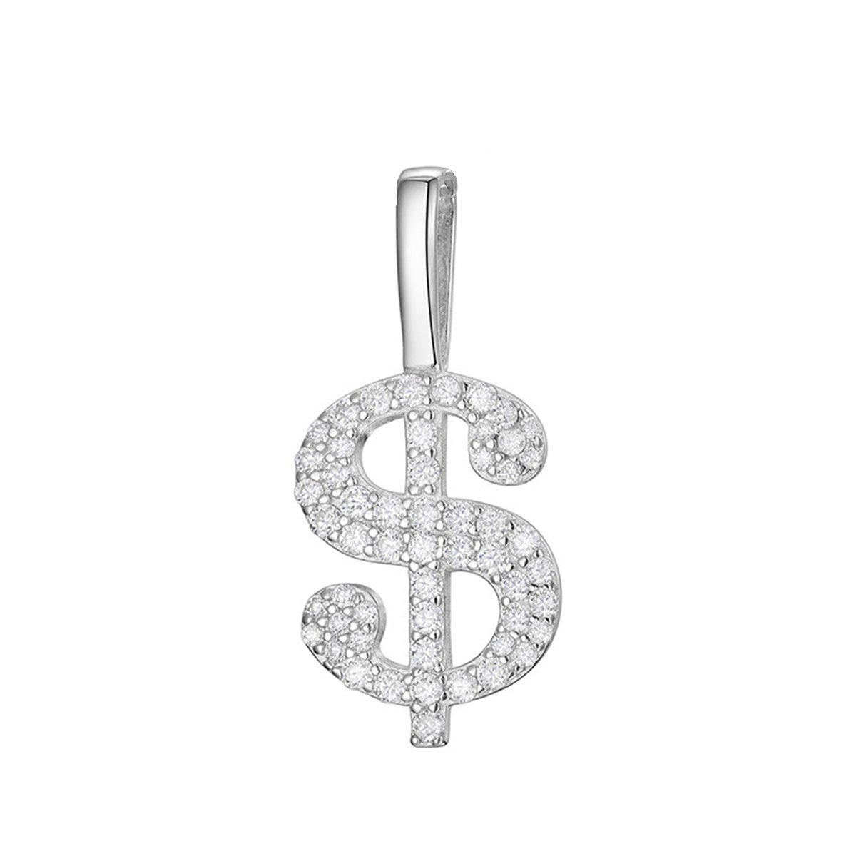 Moissanite Dollar Sign Pendant – 0.63ct DEW