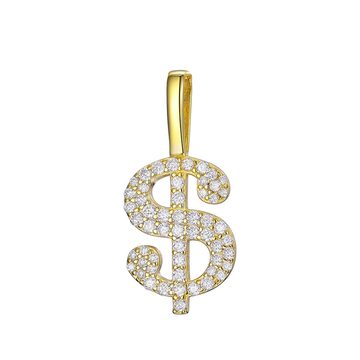 Moissanite Dollar Sign Pendant – 0.63ct DEW - alternate view