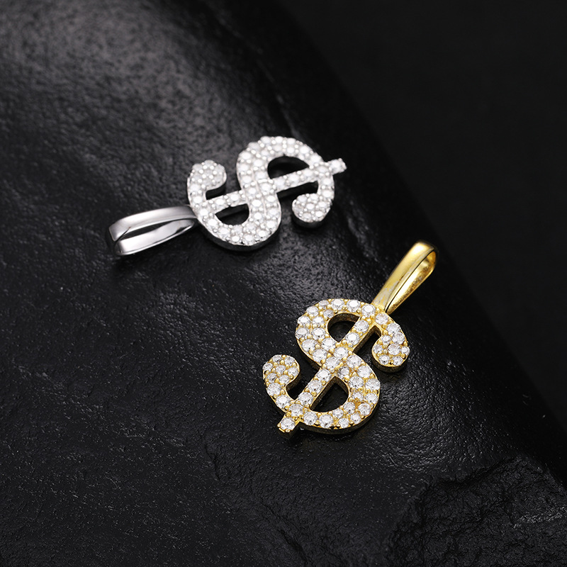 Moissanite Dollar Sign Pendant – 0.63ct DEW - Image 7