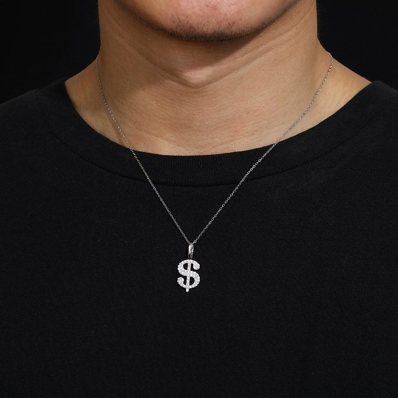Moissanite Dollar Sign Pendant – 0.63ct DEW - Image 9
