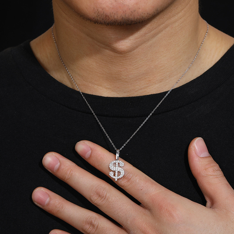 Moissanite Dollar Sign Pendant – 0.63ct DEW - Image 10