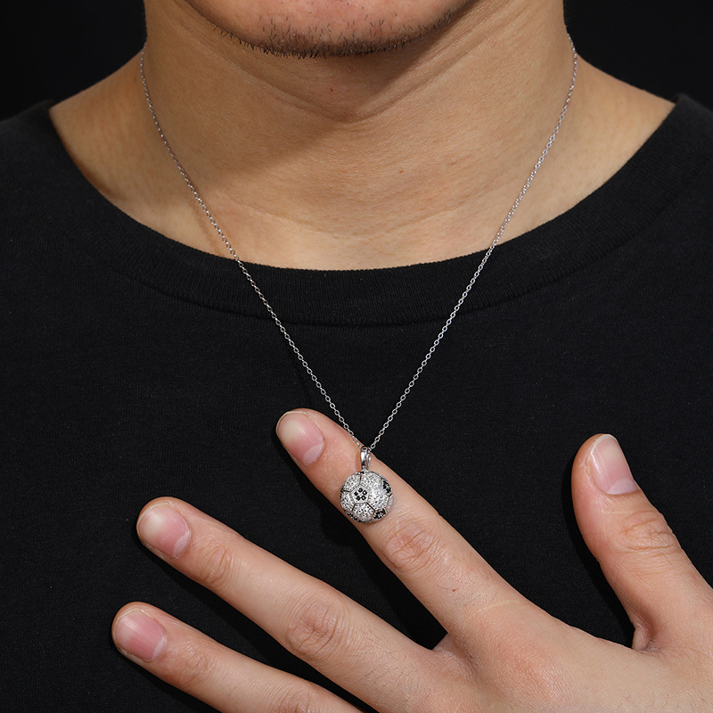 Moissanite Soccer Ball Pendant – 1ct DEW - Image 7