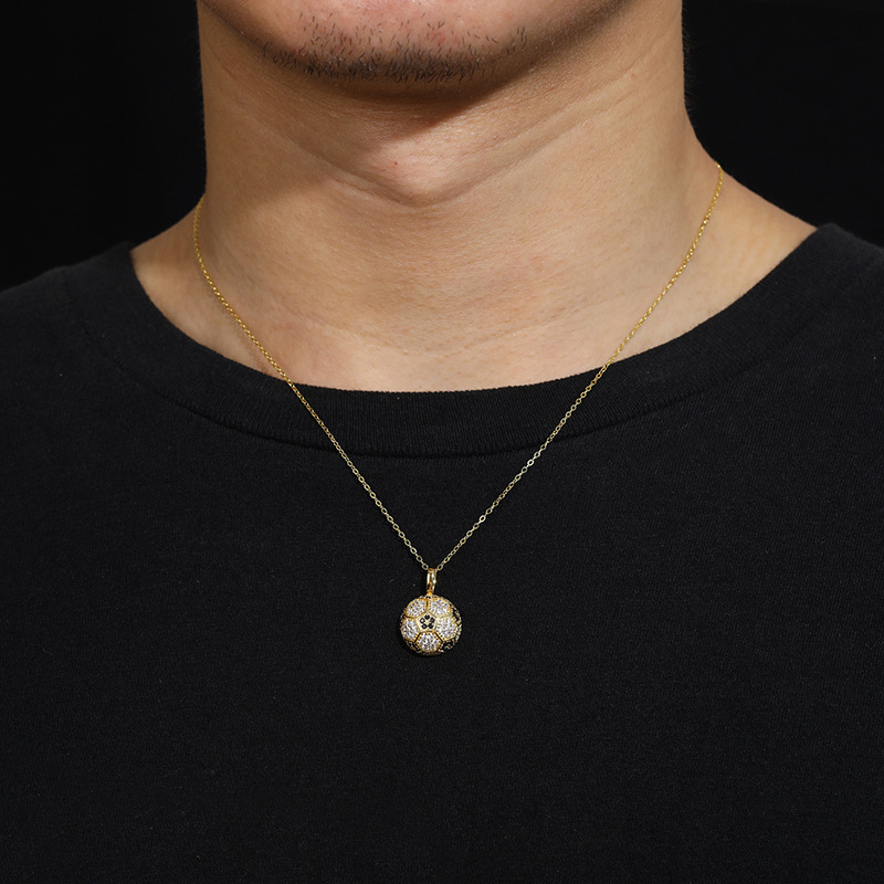 Moissanite Soccer Ball Pendant – 1ct DEW - Image 8