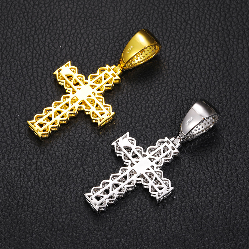 Moissanite Cuban Link Cross Pendant – Pendant Only, 2ct DEW - Image 10