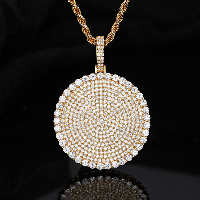 Iced Round Moissanite Medallion Pendant – 4.3ct DEW - Image 5