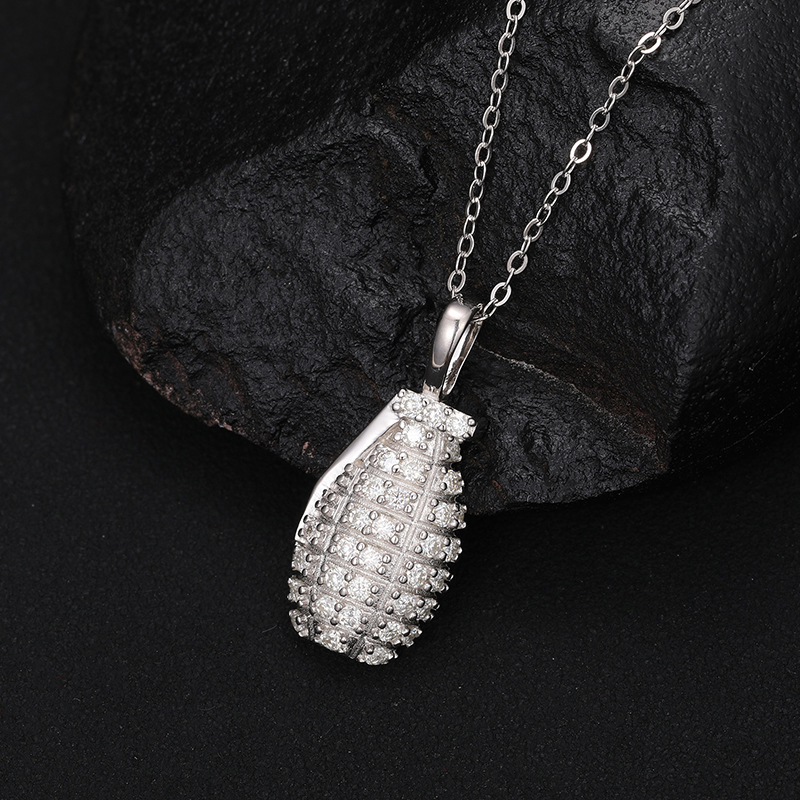 Pavé Moissanite Grenade-Shape Pendant – 0.56ct DEW - Image 5
