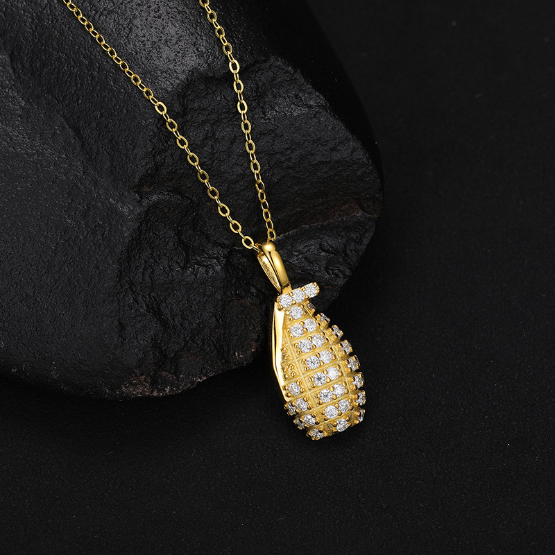 Pavé Moissanite Grenade-Shape Pendant – 0.56ct DEW - Image 6