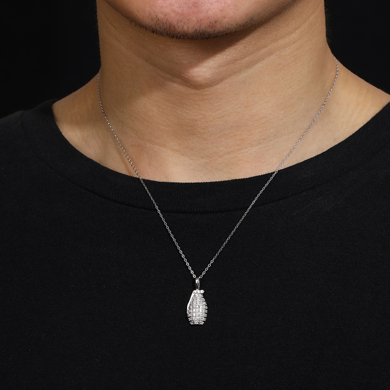 Pavé Moissanite Grenade-Shape Pendant – 0.56ct DEW - Image 7