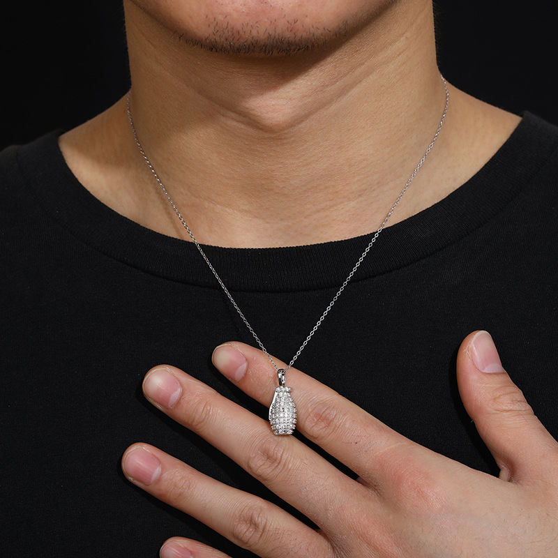 Pavé Moissanite Grenade-Shape Pendant – 0.56ct DEW - Image 9