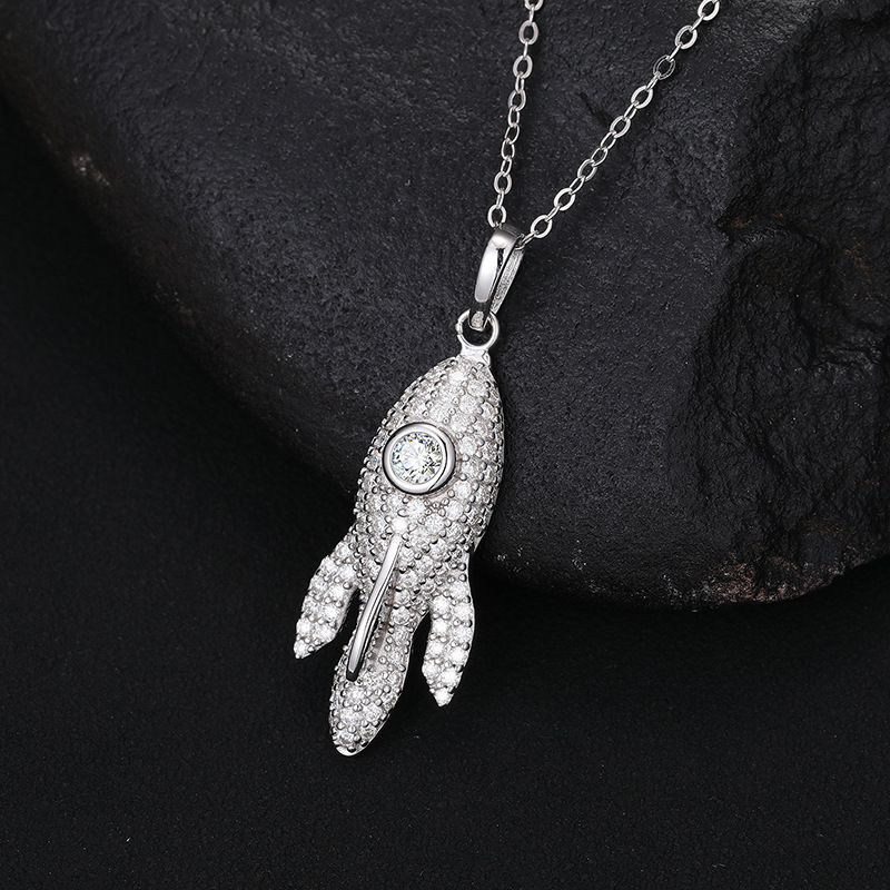 Pavé Moissanite Rocket Pendant – 1.05ct DEW - Image 5