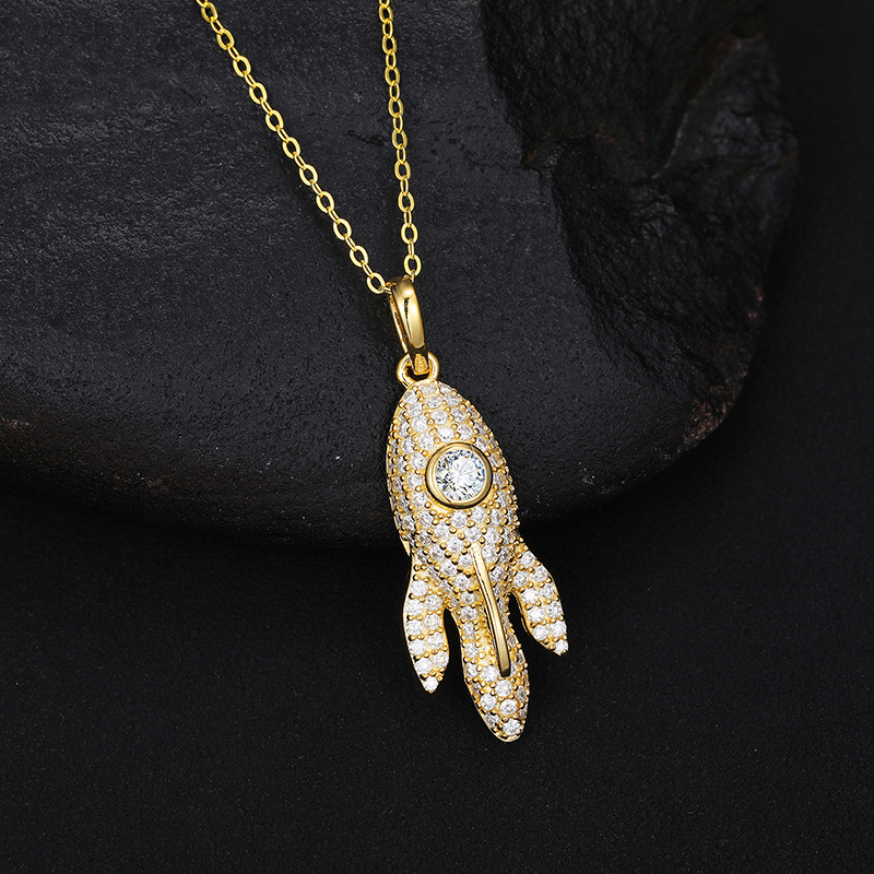 Pavé Moissanite Rocket Pendant – 1.05ct DEW - Image 6