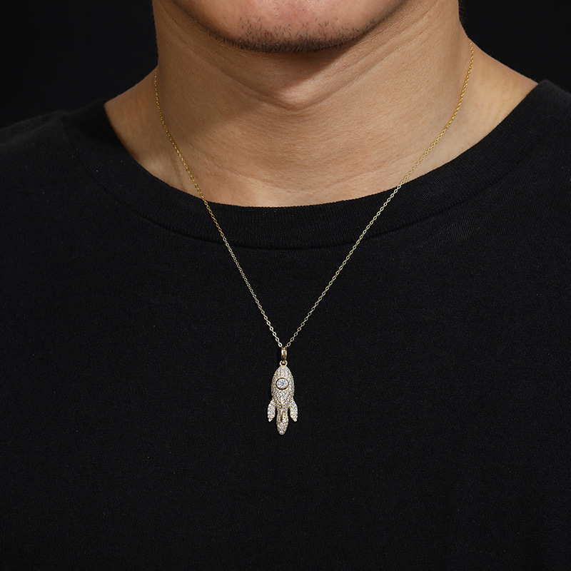 Pavé Moissanite Rocket Pendant – 1.05ct DEW - Image 9