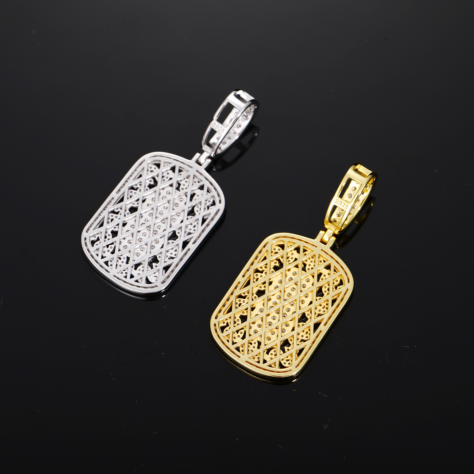 Pavé Moissanite Dog Tag Pendant – 2.3ct DEW - Image 9