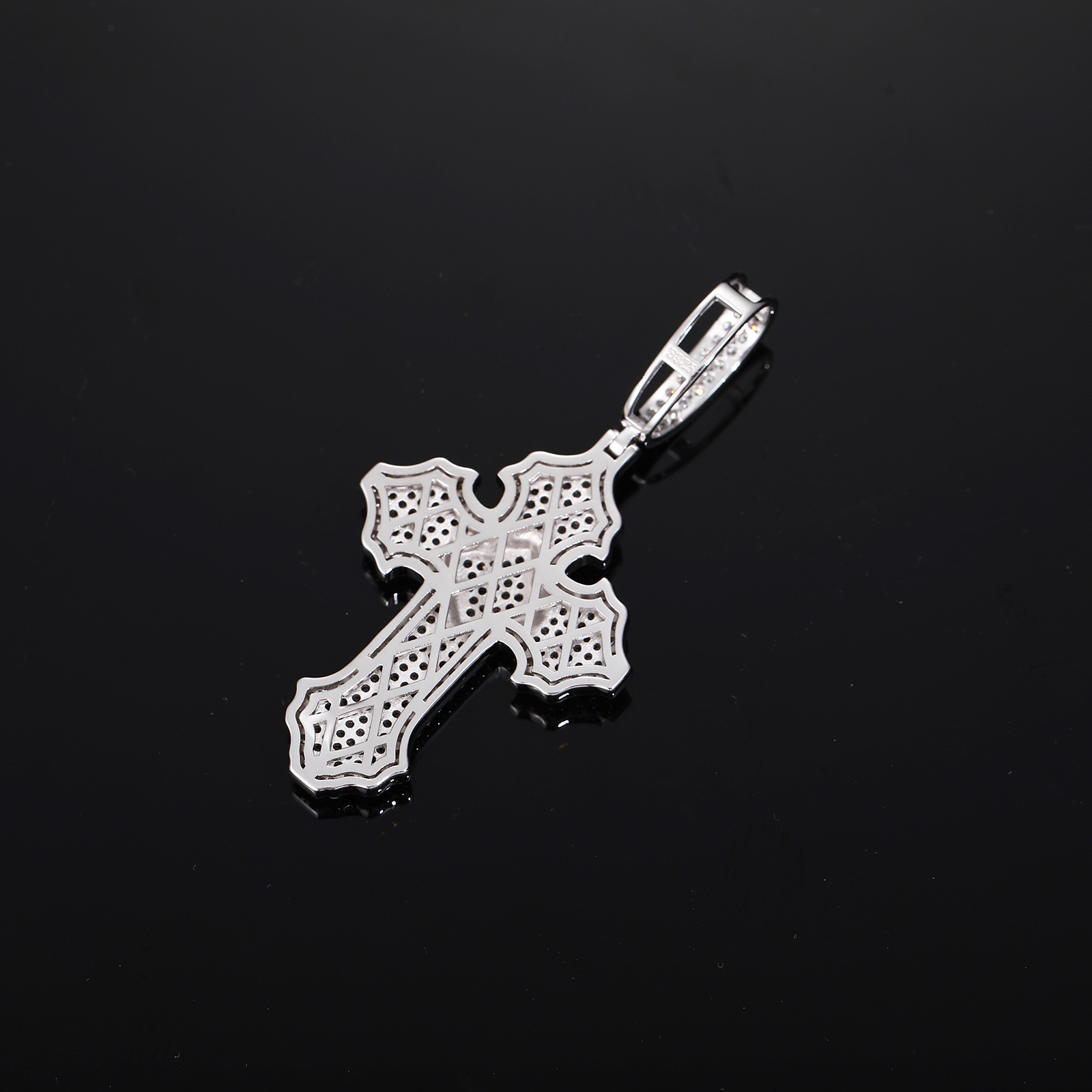 Black & White Moissanite Cross Pendant – 3.6ct DEW - Image 5