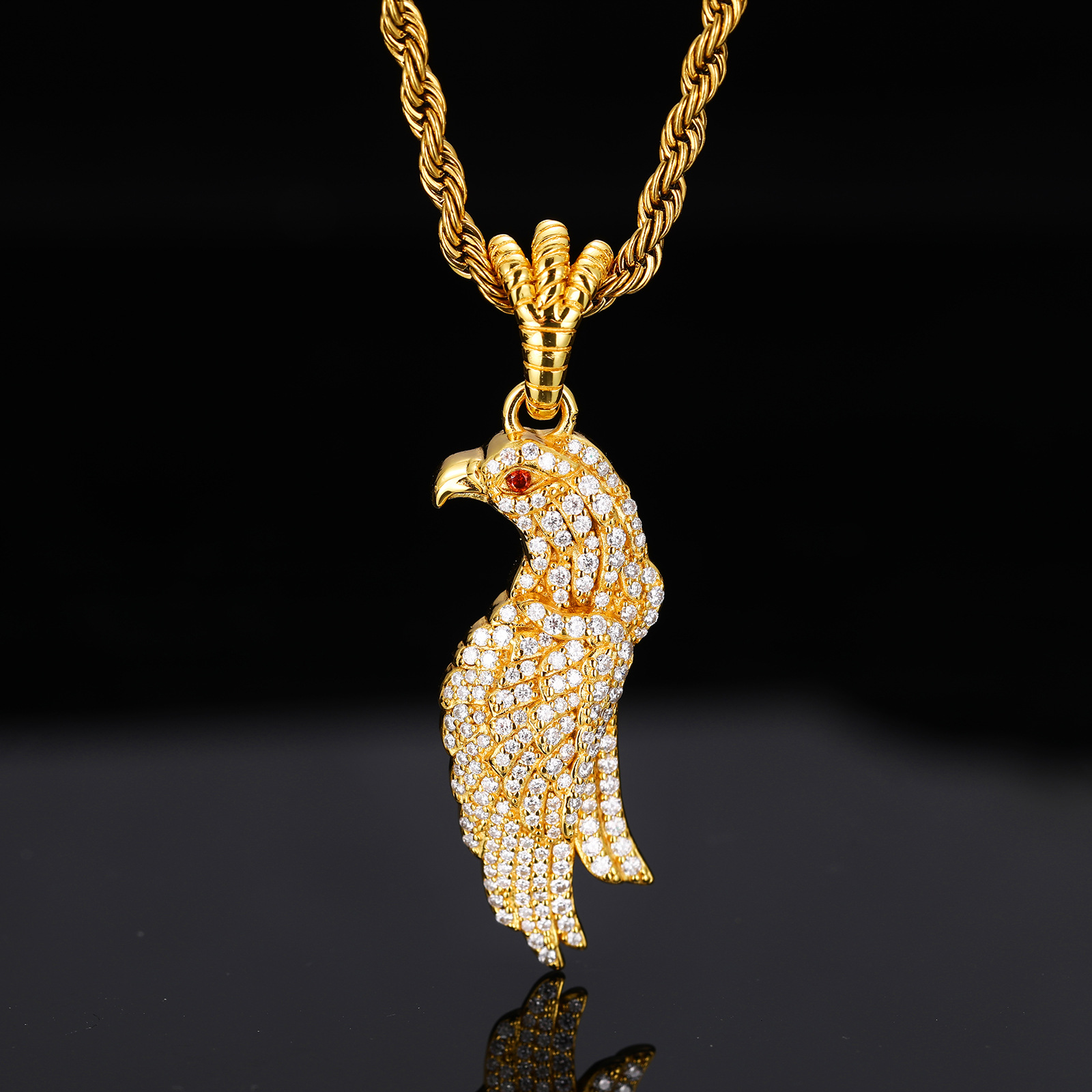 Pavé Moissanite Eagle Pendant – 1.3ct DEW - Image 5